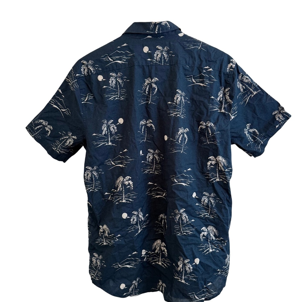 Billabong Mens Shirt Short Sleeve Palm Tree Print Navy Blue Size L Resortwear - Picture 5 of 9